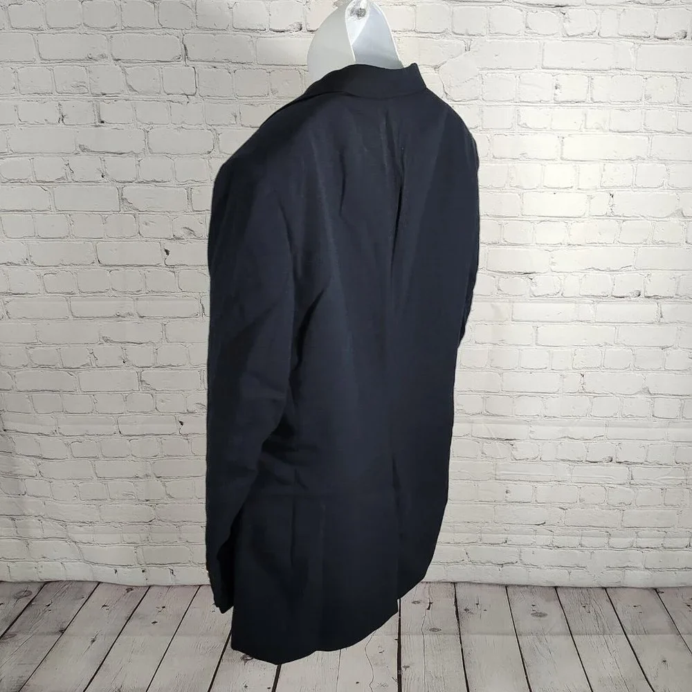 Trophy Club Dark Blue Two Button Single Breasted Men's Sports Coat Size 46R